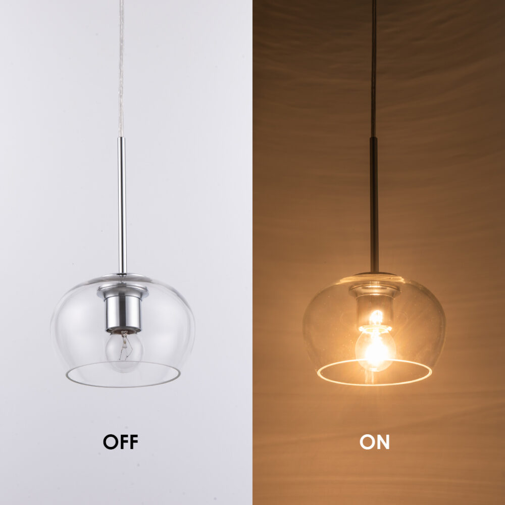 Wavy-Glass Globe Pendant Light-HOPDO03 - Image 2