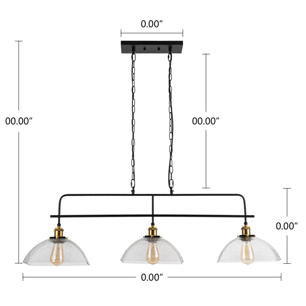 Somerset-3-light Glass Pendant Light-HQPD44BL - Image 2