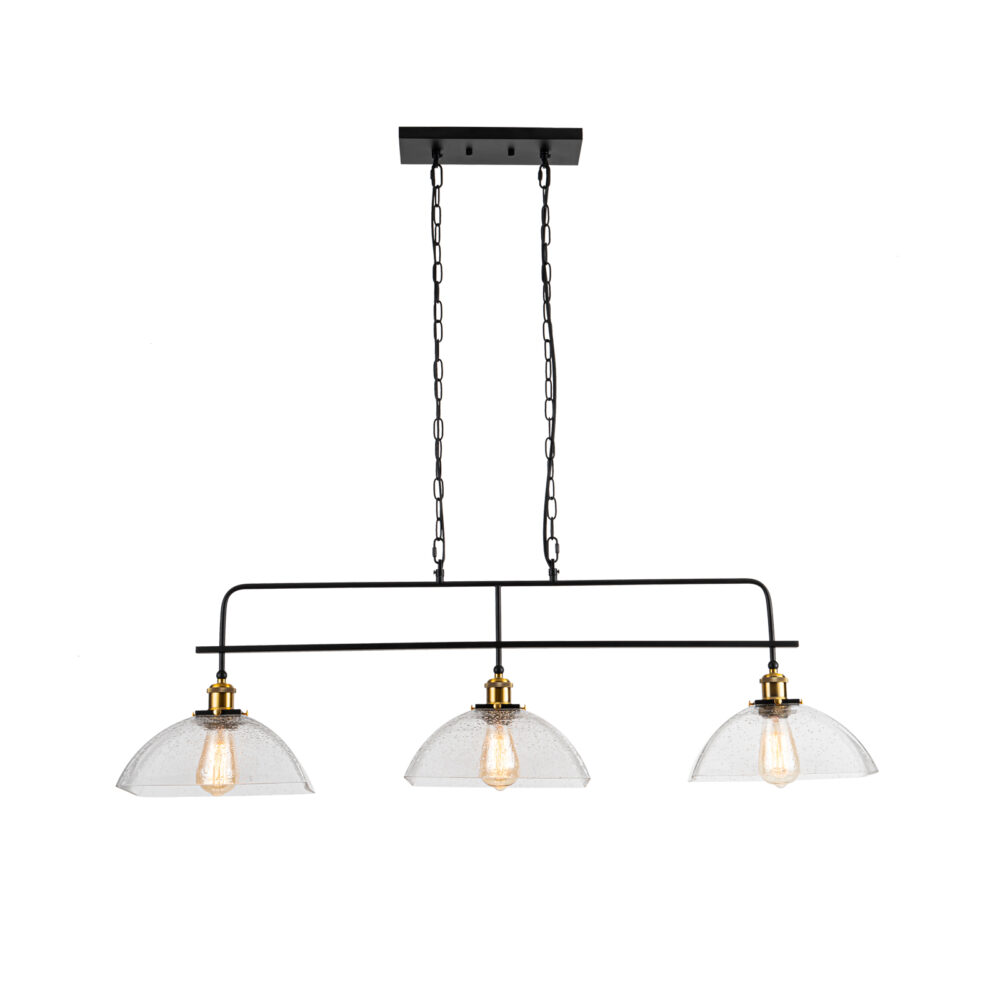 Somerset-3-light Glass Pendant Light-HQPD44BL