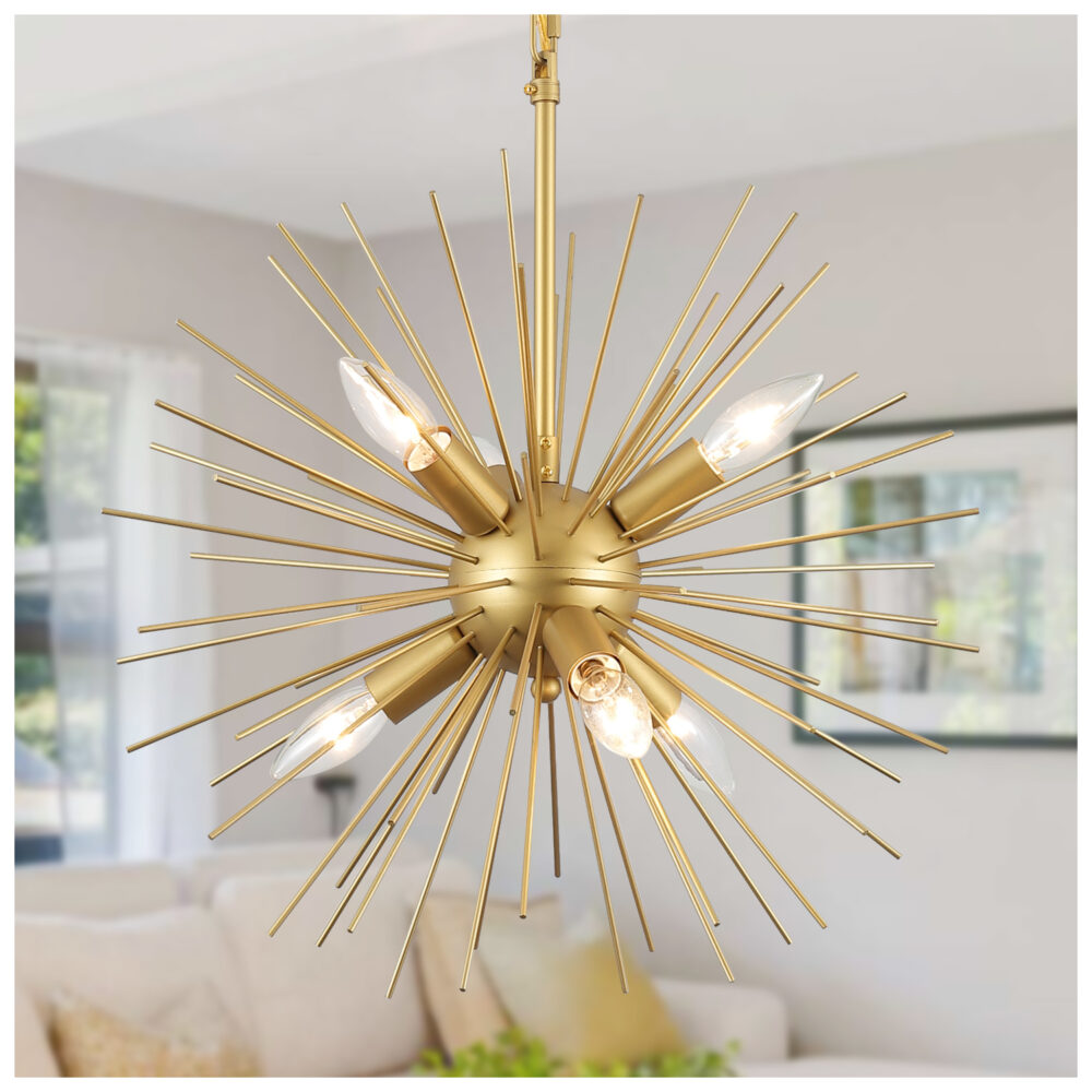 Starburst-6-Light Chandelier-HQPDOT01-GOLD - Image 3