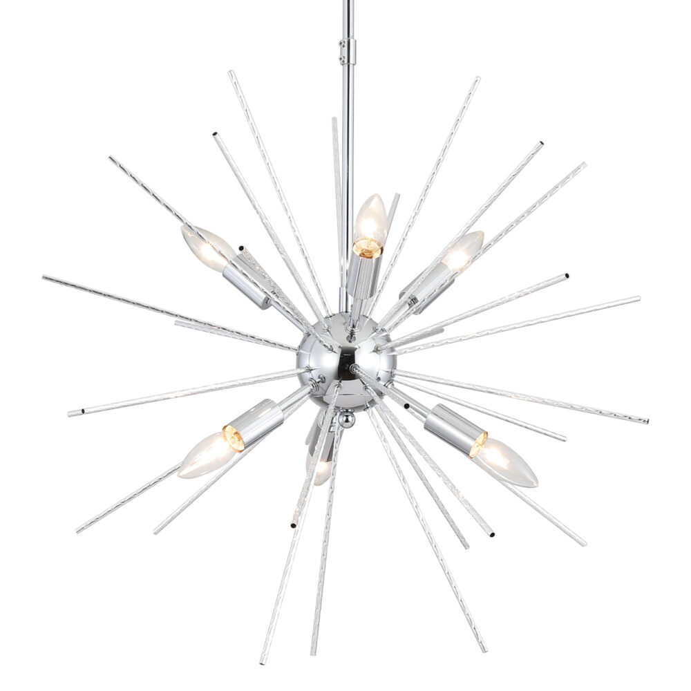 Sputnik-6-Light Chandelier-HQPDOT01-Silver