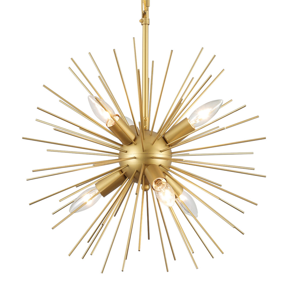 Starburst-6-Light Chandelier-HQPDOT01-GOLD